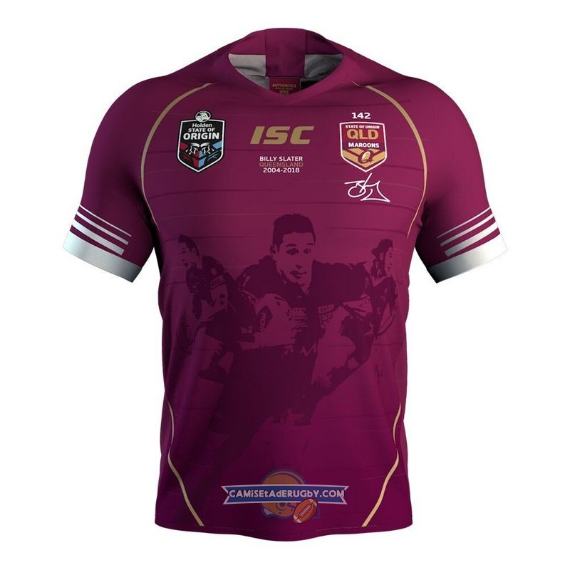 Camiseta Queensland Maroons 1 Rugby 2019 Conmemorative